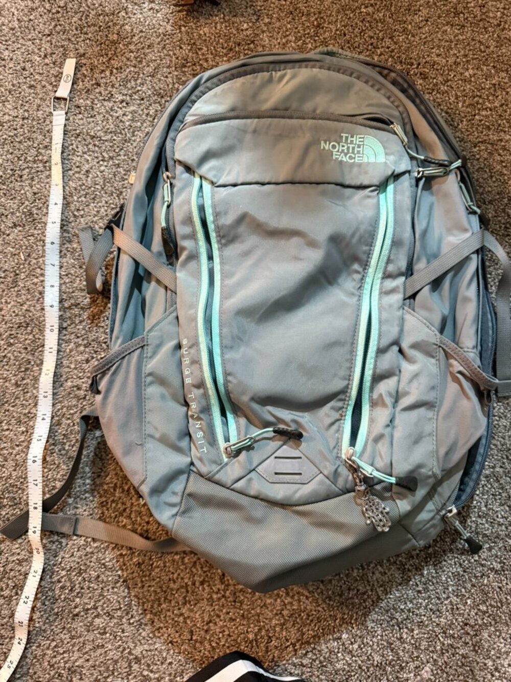 The North Face Surge Transit Laptop Backpack Grey Mint
